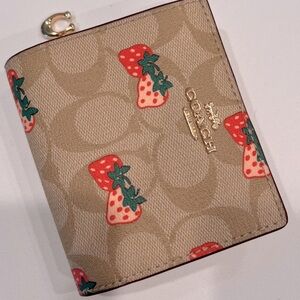 Coach logo pattern strawberry edition wallet